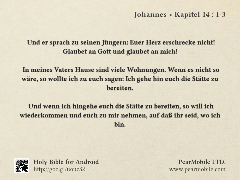 Johannes, Kapitel 14:1-3